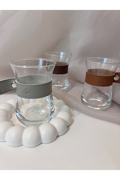 Generic Tea and Karak Cup Set with Leather Handle