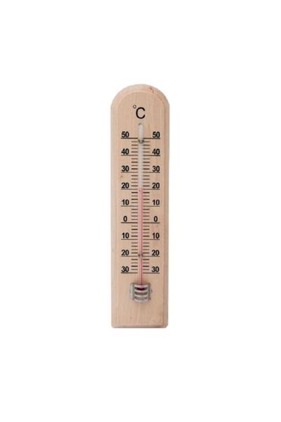 Bibilel Wall Thermometer, Wooden, Light Brown, 19 cm, JMB-BBL6475