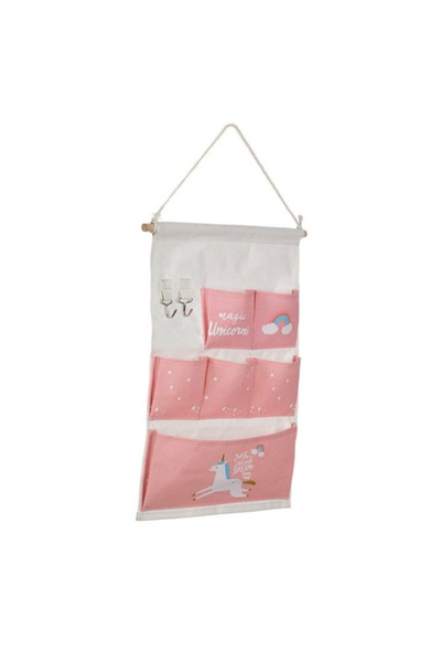 SOHO Organizator textil suspendat cu 6 buzunare, model Unicorn, multicolor