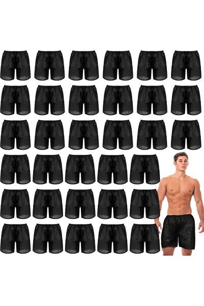 Sintege Men's Disposable Boxer Shorts Black Boxer Shorts Disposable Underwear...