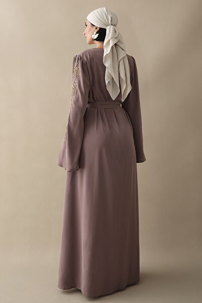 InStyle Кафяво палто с жълти перли