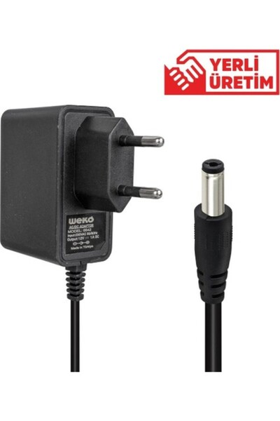 Genel Markalar 12 Volt 1 Amper 10 Watt Plastik Kasa Priz Tipi Adaptör (5.5x2....