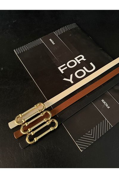 FioriModa Thin Belt with Gold Buckle, Pants Belt, Shirt Belt, Coat Belt, Dress Belt