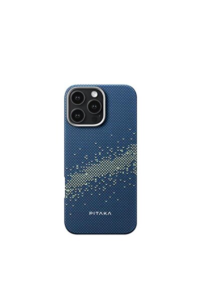 PITAKA Carcasa Tactile Woven compatibila cu iPhone 16 Pro, Albastru