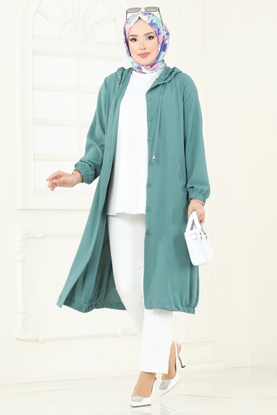 ModaMerve Önden Düğmeli Aerobin Kap 361DVL817-MS Mint