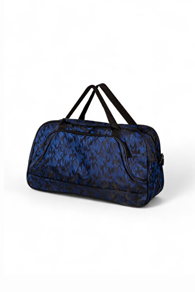 PowerSpeed Unisex Lacivert Kamuflaj Kamuflaj Desenli Önü Fermuarlı İki Bölmeli Seyahat ve Spor Çantası