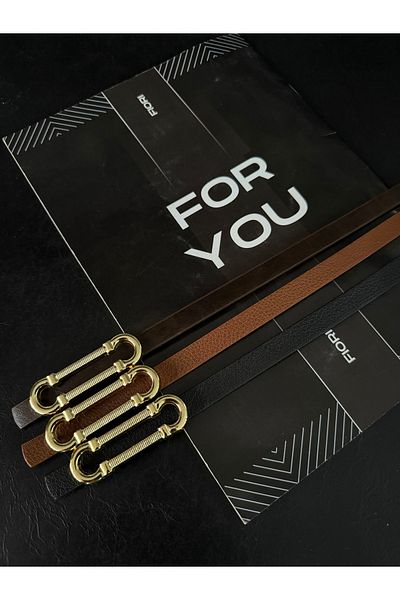 FioriModa Thin Belt with Gold Buckle, Pants Belt, Shirt Belt, Coat Belt, Dress Belt