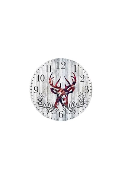 SOHO Ceas de perete din lemn, model cerb, 30x3,5 cm, gri