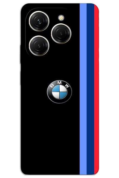 MRCİLETİSİM حافظة لهاتف Tecno Spark 20 Pro 5G HD نمط مطبوع - ثلاثة شرائط سوداء
