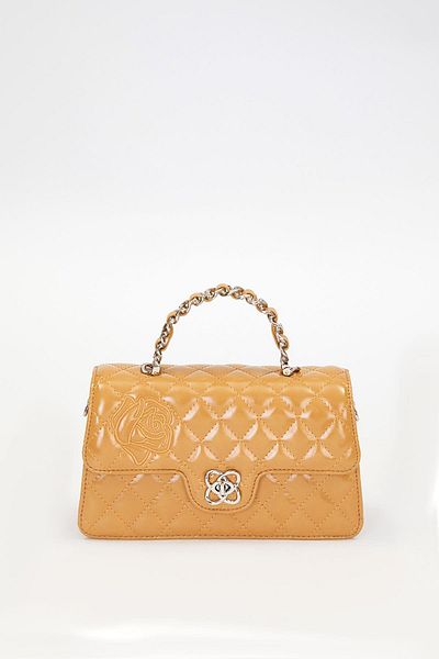 Levidor Khaki Rose Printed Handbag