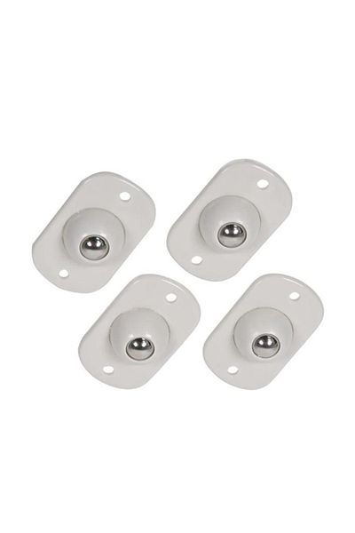 SOHO Set de 4 rulmenți cu bile glisante pentru mișcarea mobilierului mic, plastic ultra-rezistent, alb