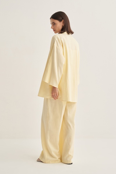 EBU Prive Women's Organic Cotton Oversize Kimono Butter