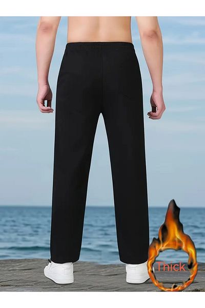 LOSSİA Men's Black Baggy Large Size Loose Fit Quality Flexible Comfortable Fabric Sweatpantsiııııı Dfghdfhyus