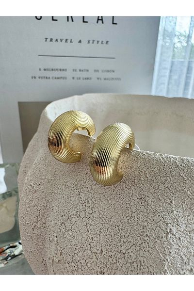 NiAccessory Striped Classic Hoop Earrings