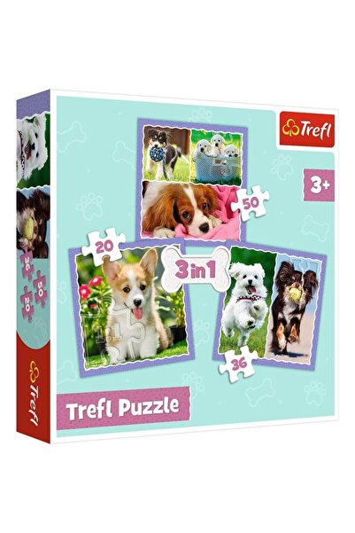 Trefl Παζλ 3 σε 1 Αξιολάτρευτα Κουτάβια, 20/36/50 κομμάτια