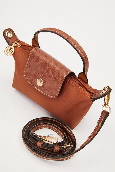 Levidor Camel Leather Cover Detailed Handbag