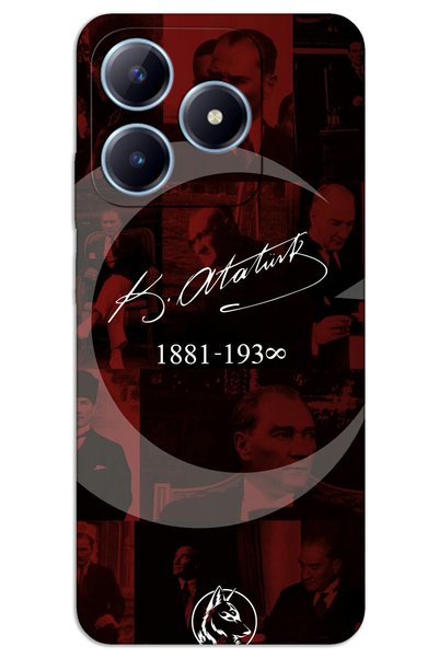 MRCİLETİSİM Realme Note 50 Case Hd Pattern Printed Back Cover - Atatürk Ayyıldız