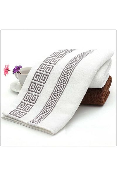 Cyber Cotton 3PCS Towel Set Bathroom Geometric Pattern Bath Towel for Adults Face Hand Towel