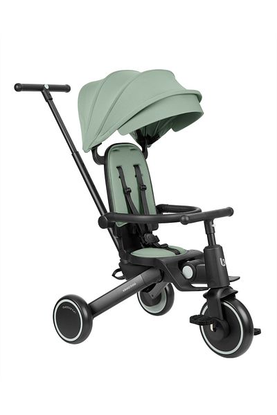 Kikka Boo 8in1 Tricycle for Children KikkaBoo Trix 2 Mint Ultra-foldable, from 10 months to 22kg, Aluminum Frame
