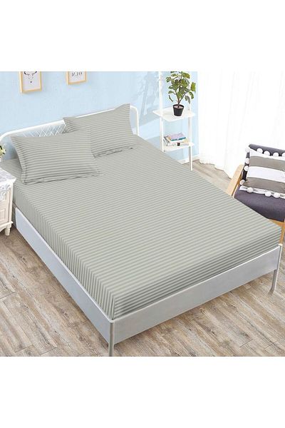 Pucioasa Light gray polycotton damask bed cover for 160x200 and 180x200 mattresses