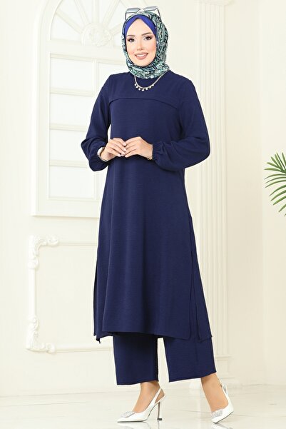 ModaMerve Yandan Yırtmaçlı Tesettür Takım 1996FON792-MS Laci