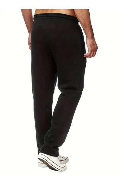 LOSSİA Men's Black Baggy Large Size Loose Fit Quality Flexible Comfortable Fabric Sweatpantsiııııı Dfghdfhyus