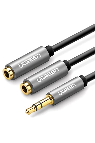 Ugreen Adaptor Splitter Audio Dual 3,5 mm mini jack AUX, 0,2 m, Argintiu