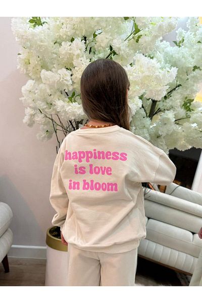GÖKJOY BUTİK Premium Quality Flower Printed Girl's Tracksuit Set
