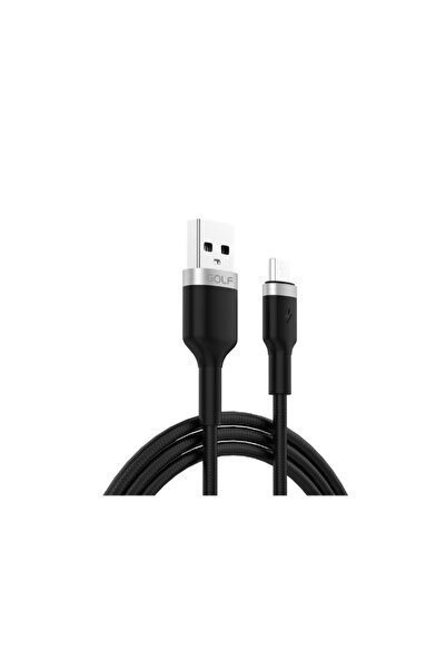 Golf Cablu USB microUSB cu încărcare rapidă, împletit metalic, GC-71m, negru