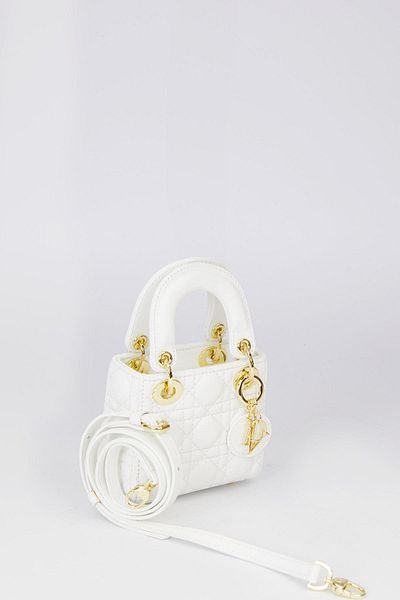 Levidor White Mini Quilted Handbag