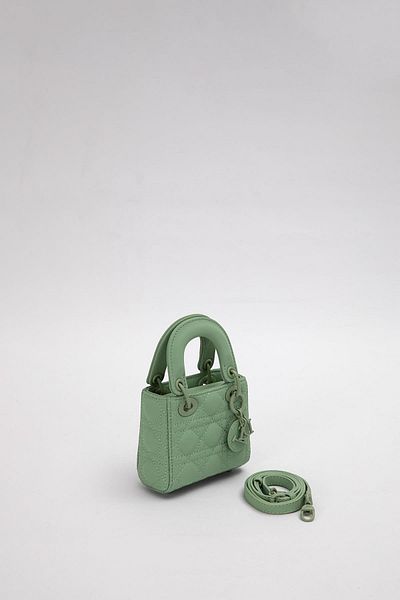 Levidor Green Mini Size Handbag with Accessory Detail