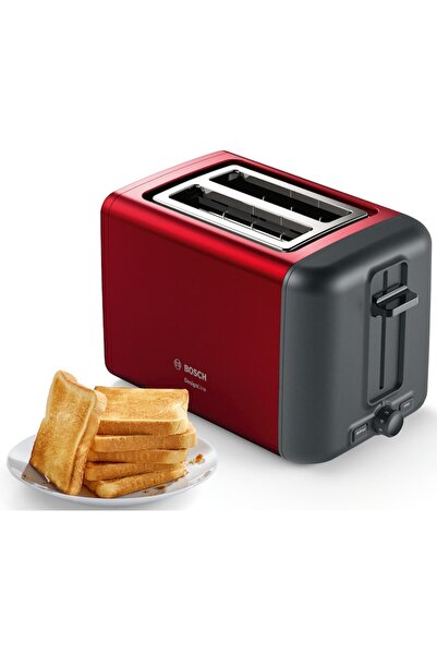 Bosch Prajitor de paine DesignLine TAT3P424, 970 W, 2 felii, Rosu