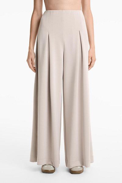 Oysho Wide-leg pleated trousers with soft-touch modal