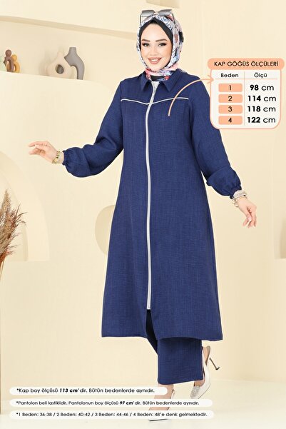 ModaMerve Front Zipper Suit 818Ozn1046-Ms Navy