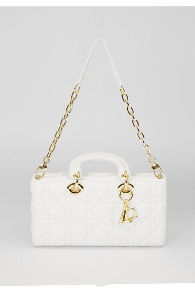 Levidor White Rectangular Model Handbag with Accessories