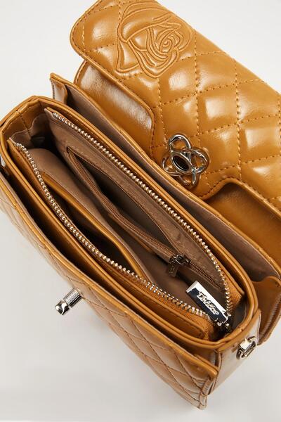 Levidor Khaki Rose Printed Handbag