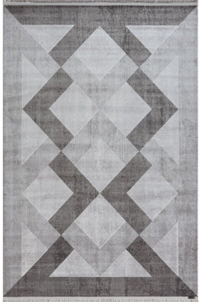 Karmen Halı Trend 4102 Gri Akrilik Pamuk Yumuşak Modern Mutfak Yatak Odası Sa...