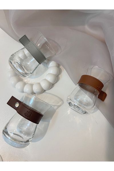 Generic Tea and Karak Cup Set with Leather Handle