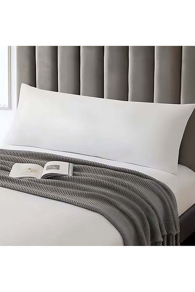 MAXQON 1-Piece Body Pillow Striped White, Long Pillow Soft Microfiber Anti Allergic&Anti-bacterial,