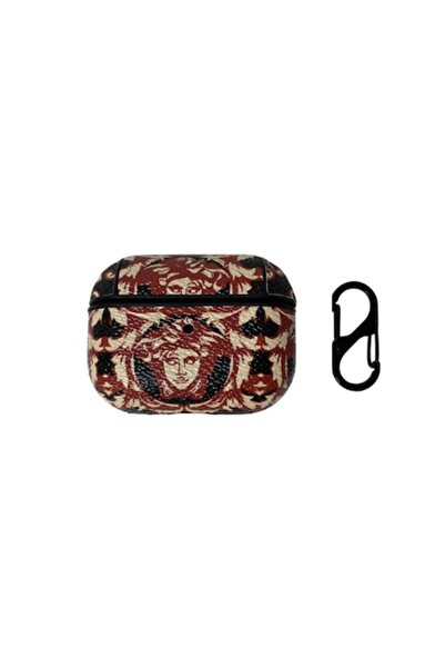SOHO Husă cu model pentru Apple AirPods Pro, piele, maro-negru