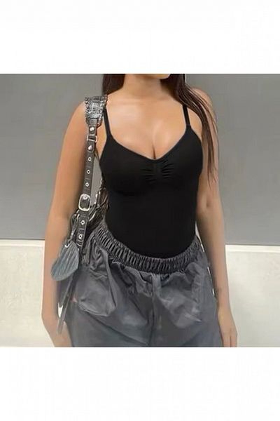 VibeGaia Basic Body Black Body-Fitting Stylish Model with Strap