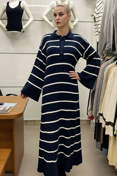 Butik Zeyoo Spanish Sleeve Striped Dress