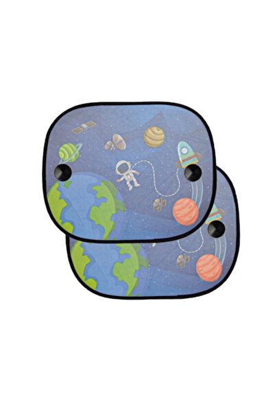 SOHO Set cu 2 parasolare auto din plasă cu ventuză, model Space, 44x36 cm, mu...