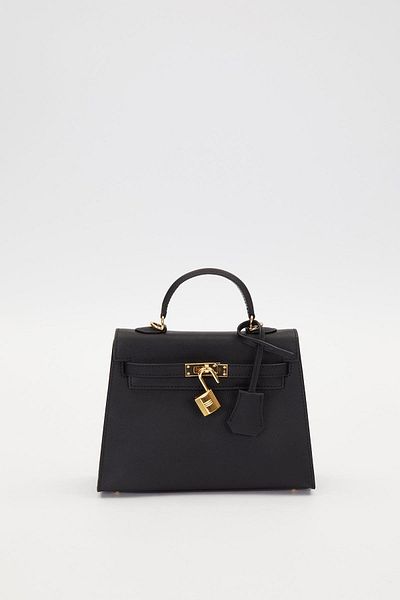 Levidor Black Square Stripe Detailed Handbag