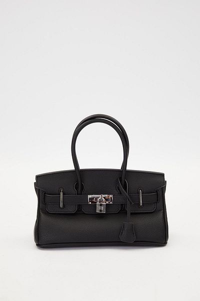 Levidor Black Lock Buckle Detailed Handbag