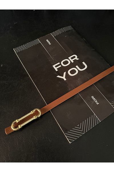 FioriModa Thin Belt with Gold Buckle, Pants Belt, Shirt Belt, Coat Belt, Dress Belt