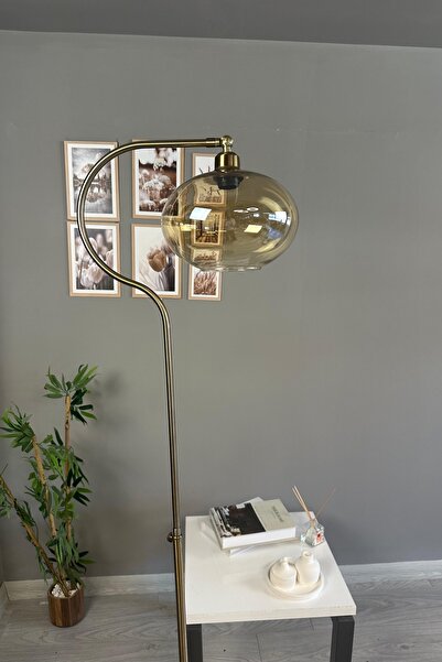 Bamyum Solvia Cam Bal Rengi C Gövde Lambader Modern Oturma Odası