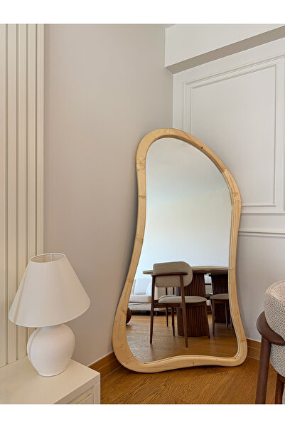 EFFE YAPI DEKOR DOĞAL AHŞAP ÇERÇEVELİ 180X100 CM ( NATUREL ) AYAKLI BOY AYNASI