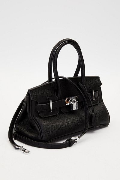 Levidor Black Lock Buckle Detailed Handbag