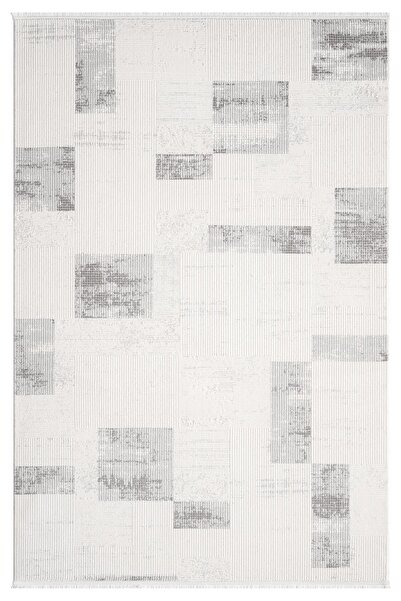 Karmen Halı Truva Tv035g Krem Rengi Halı Gri Geometrik Detaylı Akrilik Yumuşa...